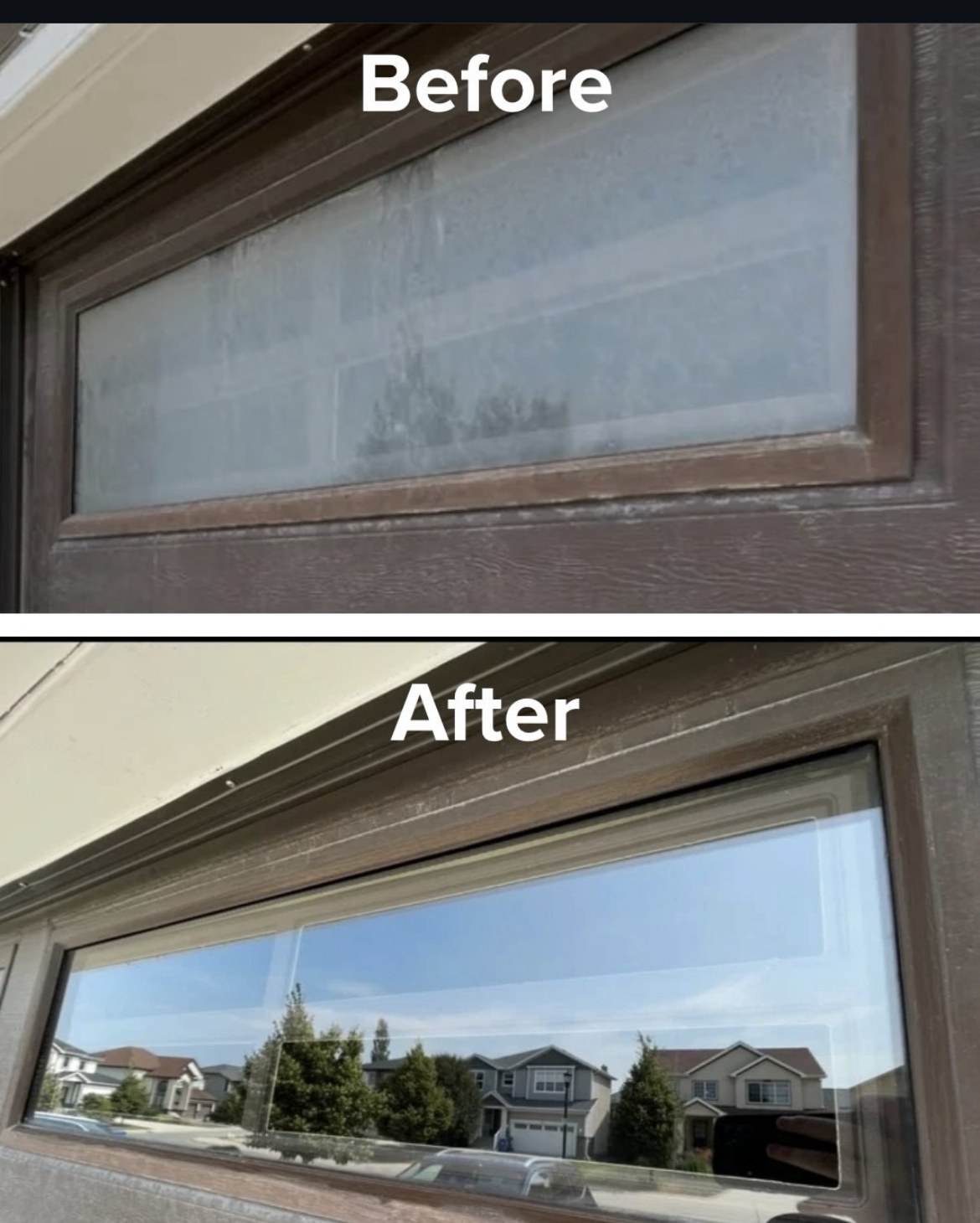 Window cleaning before and after